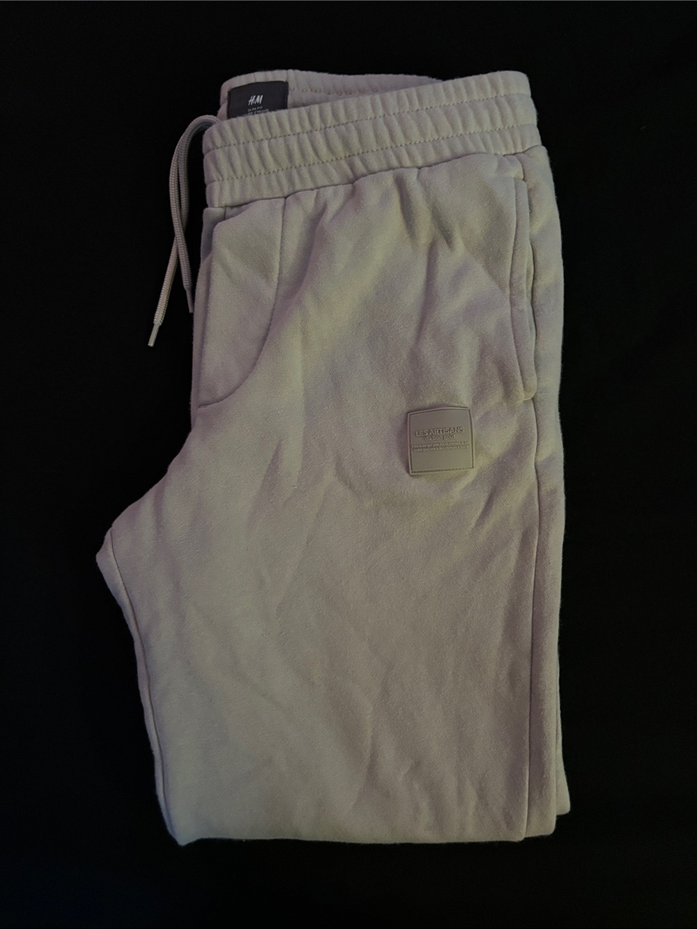 H&M Kids Light Cream Sweat Joggers with Drawstring